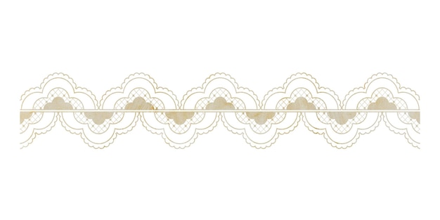 Étiquette png en dentelle dorée à fond transparent
