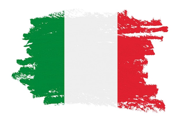 Étiquette png du drapeau italien dessin de traits de peinture fond transparent