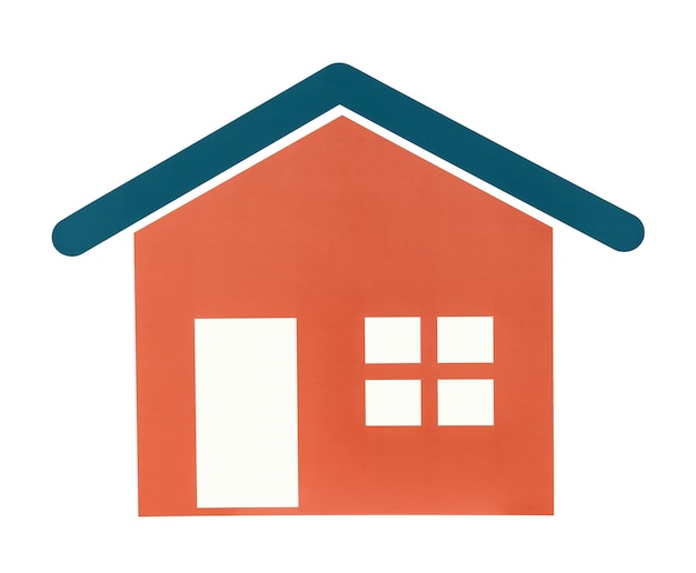 Étiquette png orange de la maison à fond transparent