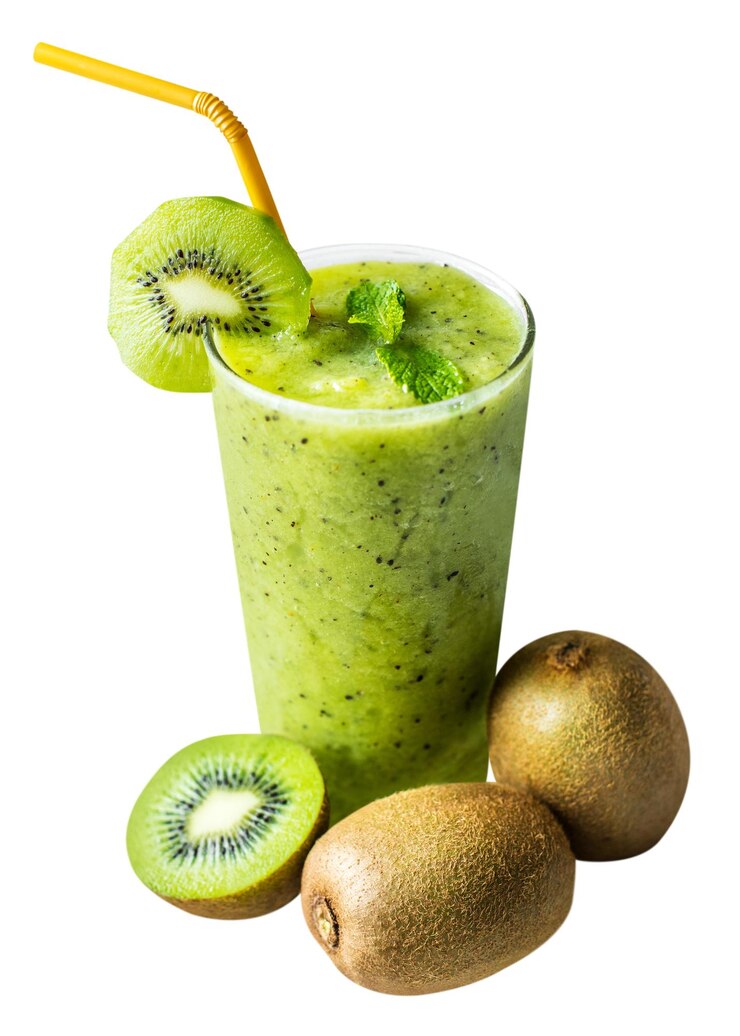 Photo étiquette png de smoothie de kiwi image de boissons saines sur un fond transparent