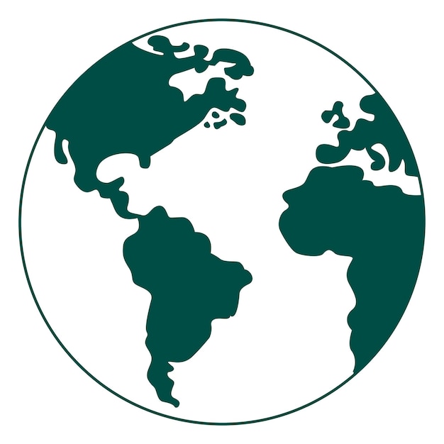 Étiquette png de la terre dessin vert fond transparent