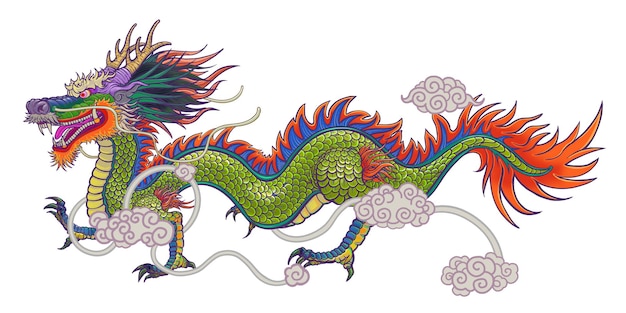 Étiquette png traditionnelle chinoise de dragon à fond transparent
