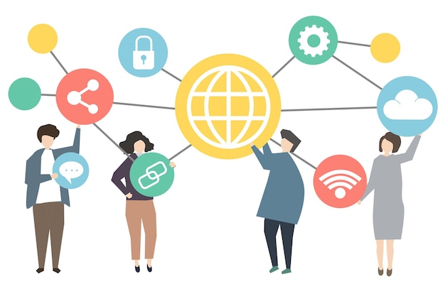 Étiquette de réseau Internet Png connecter fond transparent
