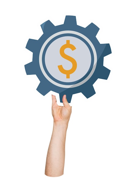 Étiquette de signe dollar png à la main à fond transparent