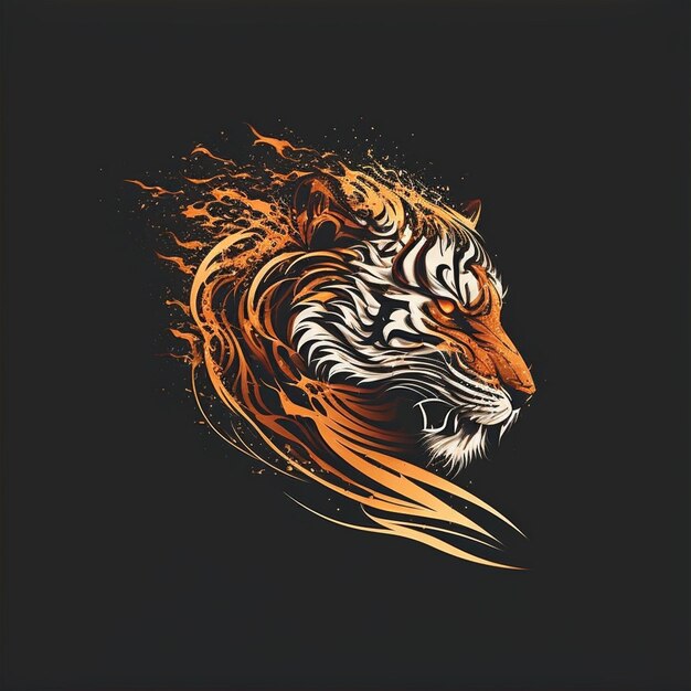 étiquette de tigre, création de logo de concept de tigre