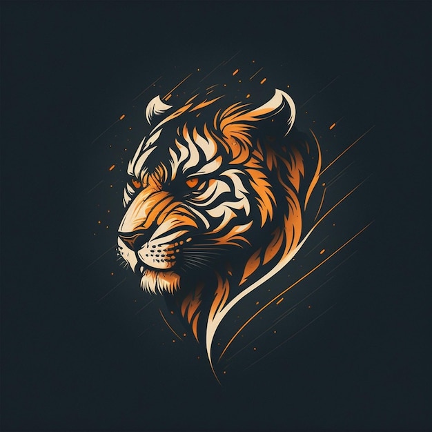 étiquette de tigre, création de logo de concept de tigre
