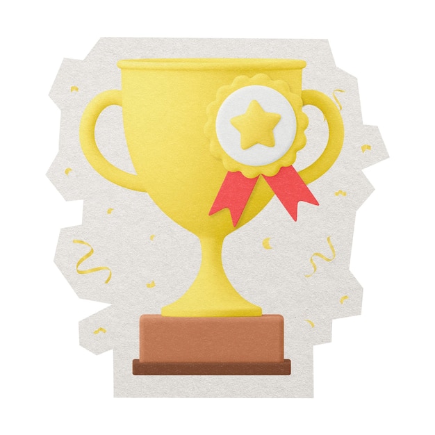 Étiquette de trophée PNG 3D à bordure blanche à fond transparent