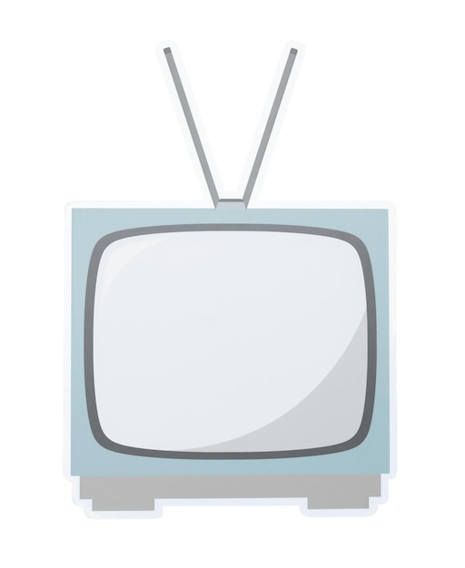 Étiquette TV rétro PNG à fond transparent