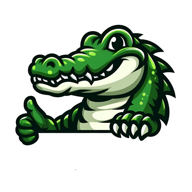 Photo Étiquette vectorielle de la mascotte du crocodile et logo du jeu