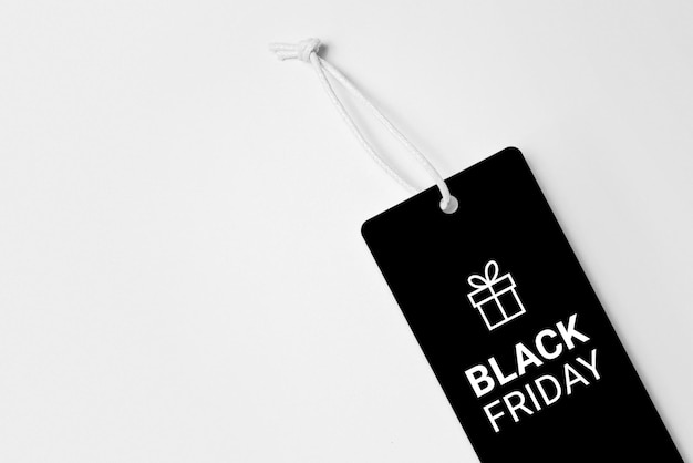 Photo Étiquette de vendredi noir isolé sur fond blanc