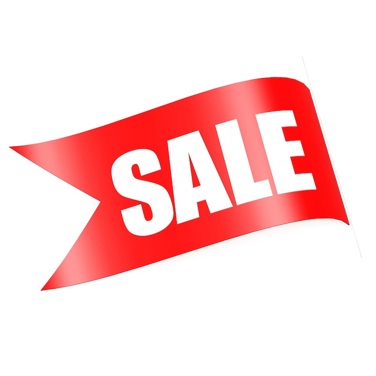 Photo étiquette de vente rouge