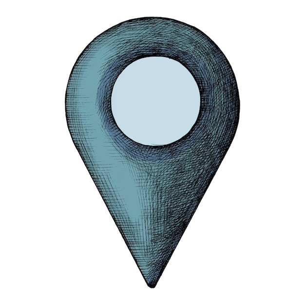 Étiquette vintage de géolocalisation bleue Png