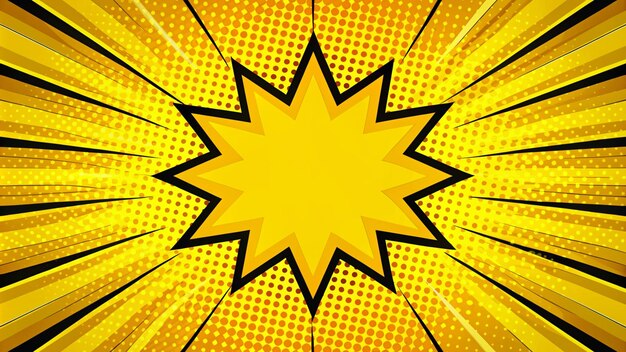 une étoile jaune avec un fond jaune et une étoile Jaune en haut