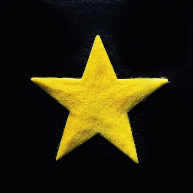 étoile jaune sur fond noir ai génératif