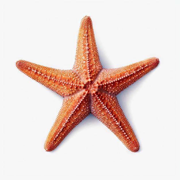 Une étoile de mer avec un fond blanc