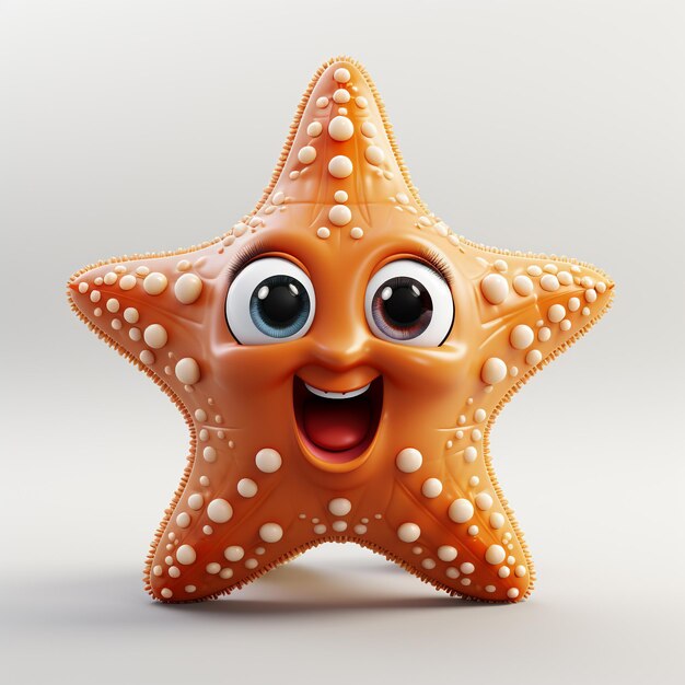 Photo une étoile de mer mignonne en 3d