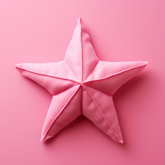 L'étoile d'origami rose sur fond rose Patricia Piccinini a inspiré l'art de la poupée en peluche