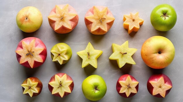 Photo Étoile pomme images de fond couleurs neutres fond lumineux génératif ai