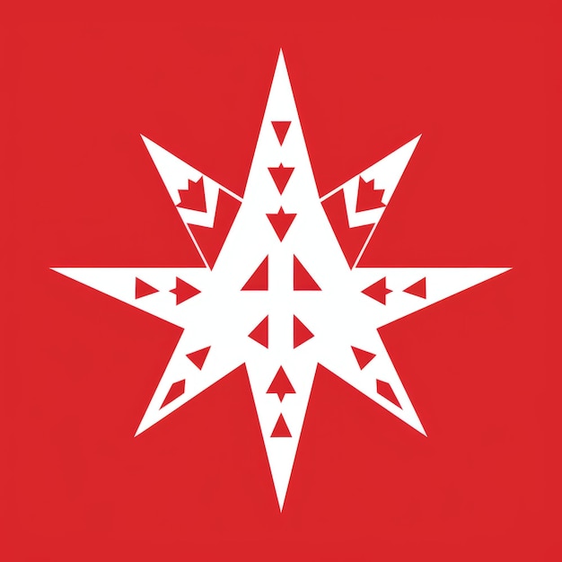 Photo une étoile rouge avec des triangles blancs dessus