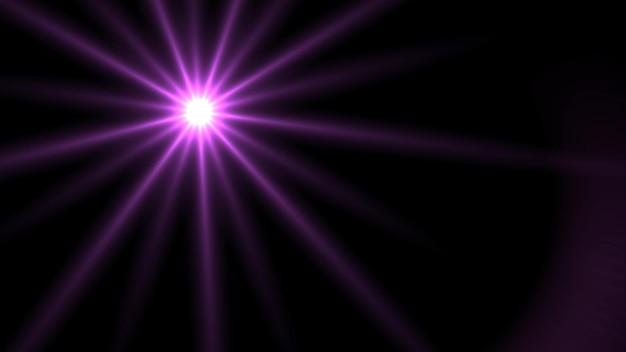 étoile violette brillante avec des rayons et des reflets