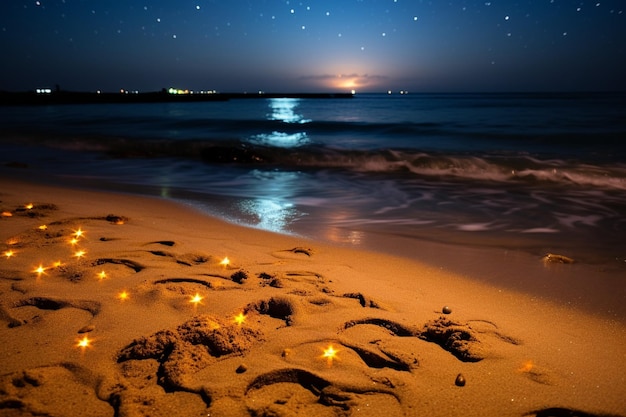 Photo les étoiles brillent sur la plage