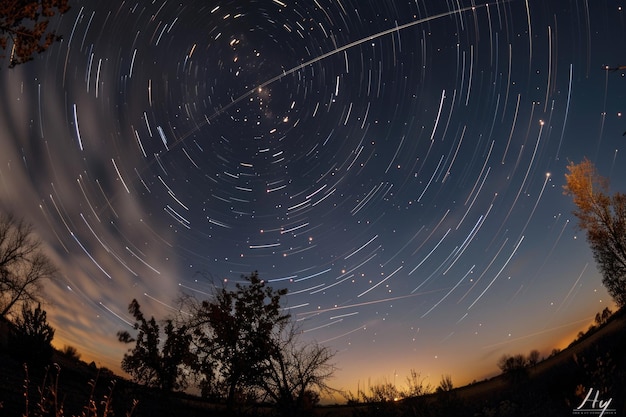 Photo les étoiles dans le ciel de la nuit la nuit