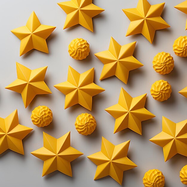 Les étoiles jaunes ont des formes différentes Cinq images de fond