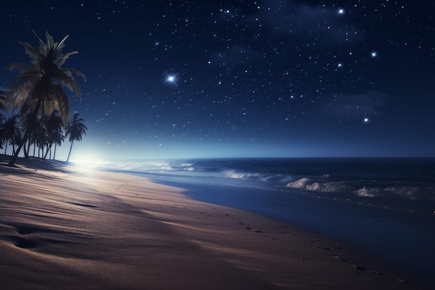 Les étoiles de la nuit de la plage génèrent de l'IA