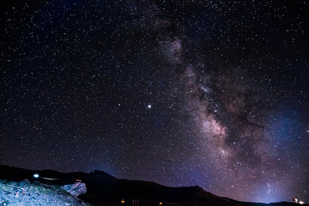 Les étoiles qui brillent dans le ciel la nuit sont parfaites pour les papiers peints.