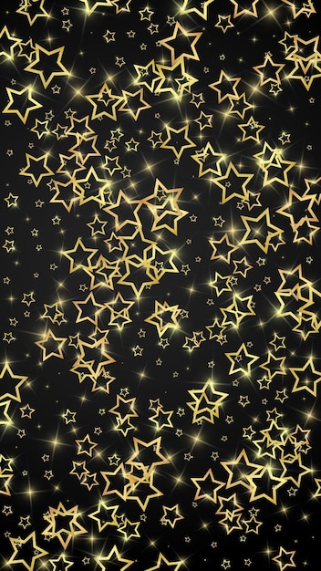 Photo des étoiles scintillantes éparpillées volant au hasard