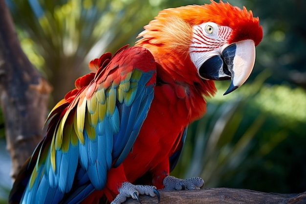 Photo l'étonnant aras mettant en valeur son plumage vibrant et coloré