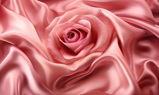 Photo l'étonnant fond de soie rose lisse abstrait avec des roses peut être utilisé comme fond pour la photographie de produit créant un design esthétique sophistiqué et chic