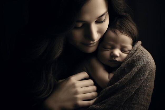 L'étreinte douce de la maternité photo de la journée des mères