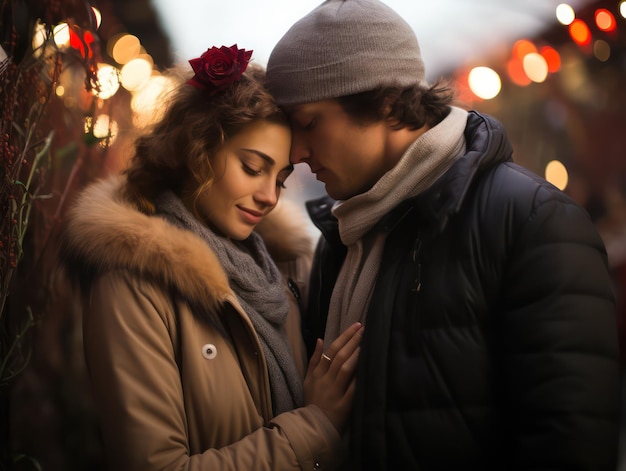 Photo Étreinte éternelle une photo captivante d'une personne éprouvant un amour profond le jour de la saint-valentin