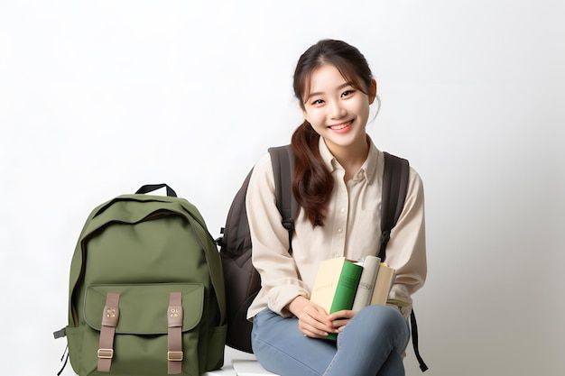 étudiant heureux avec son sac à dos