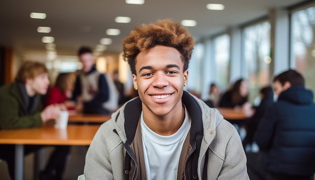 un étudiant international souriant de 17 ans à l'université en Allemagne