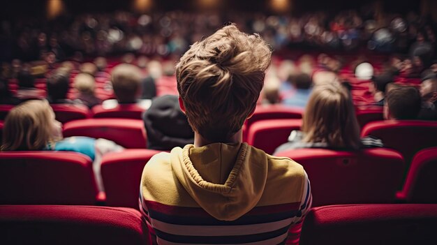 Un étudiant participant à une conférence sur le leadership parrainée par l'école