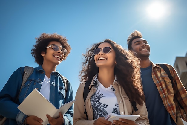 Photo les étudiants sur le campus du collège