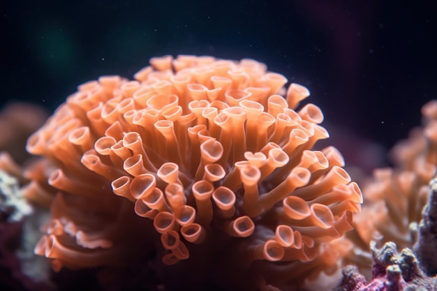 Une euphylie corail de couleur rose dans l'esthétique photo nature