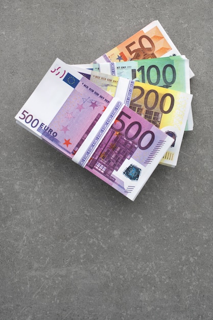 Euro monnaie Argent comptant, billets en euros.