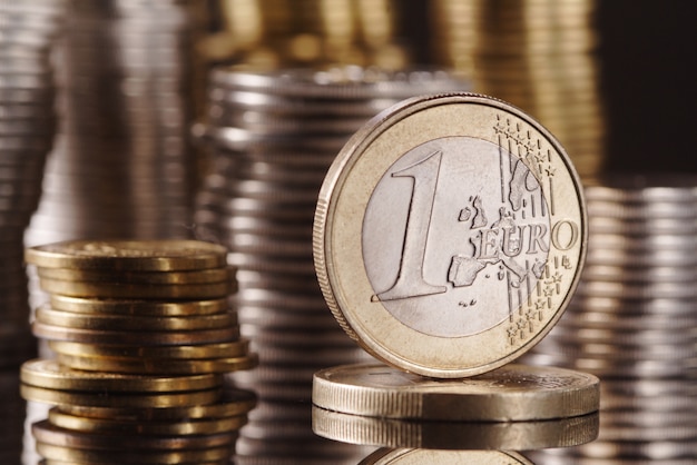 Photo un euro sur pièce