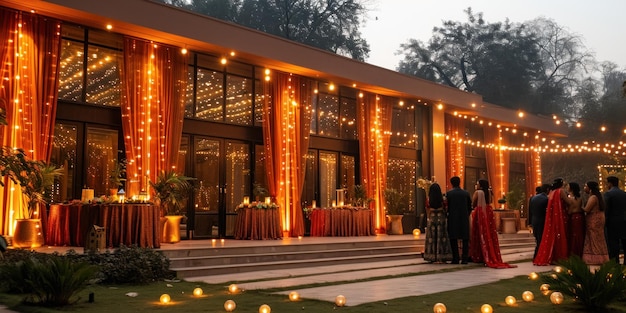 Photo un événement festif lumineux et délicieux dans un restaurant de luxe avec un éclairage spectaculaire