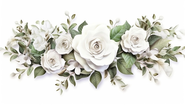 événements ou mariages décoratifs fleurs blanches et roses blanches