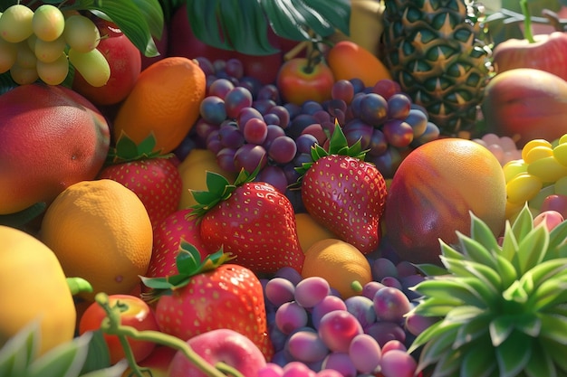 Un éventail coloré de fruits exotiques rend l'octane