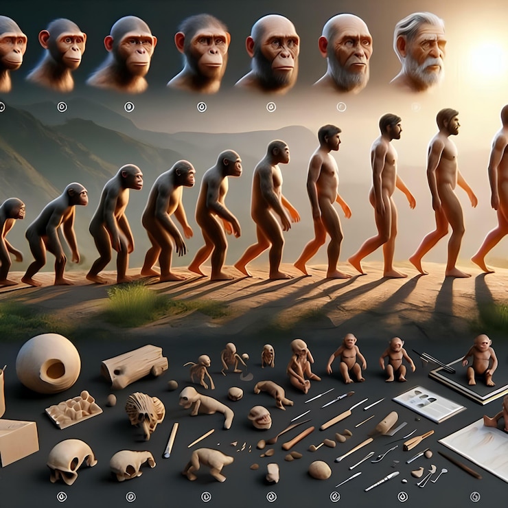 Photo l'évolution de l'espèce humaine
