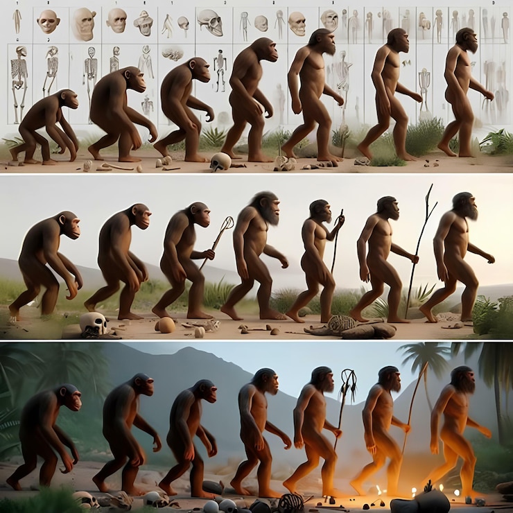 Photo l'évolution de l'espèce humaine