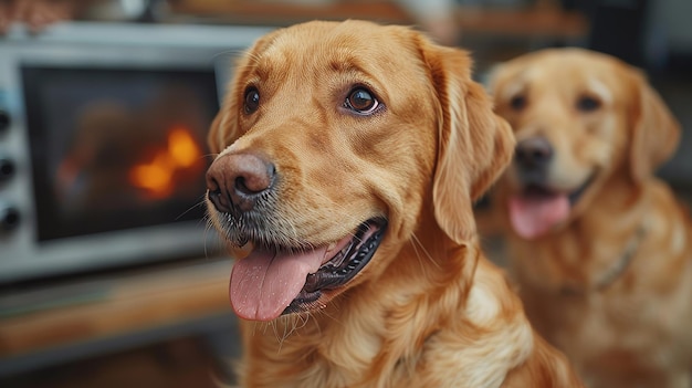 Un examen des battements de cœur d'un chien par un vétérinaire Un propriétaire de chien vérifie le corps de son animal de compagnie avec un vétert. Le chien a fait un geste drôle quand il a été examiné par un stéthoscope.