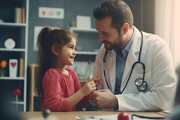 L'examen d'un homme par un médecin, le contrôle de la fièvre et l'utilisation d'un stéthoscope cardiaque pour écouter le battement du cœur.