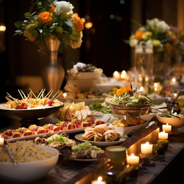 L'excellence culinaire élève le dîner de la réception