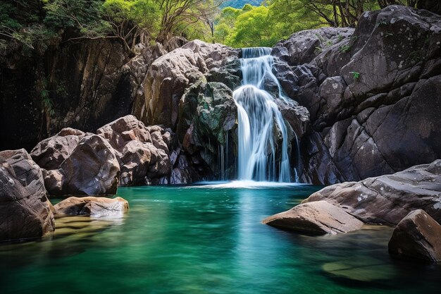 Excursions dans les chutes d'eau près de la plage tropicale